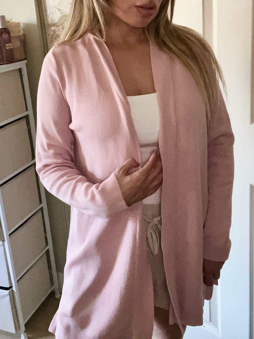 Jones New York Dusty Rose Open-Front Lounge Cardigan